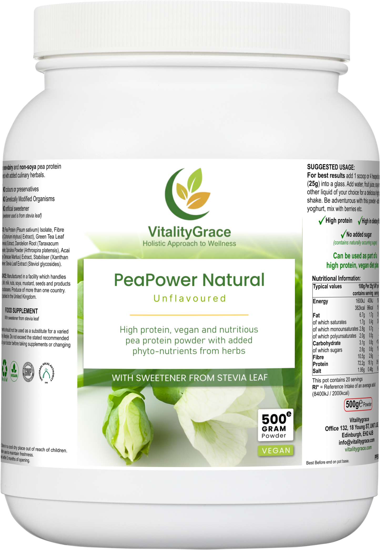 PeaPower Natura Clean Plant Protein for every day Wellness
