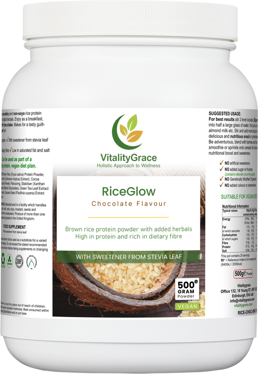RiceGlow/ Vegan Brown Rice Protein  & Botanical Blend /Chocolate Flavour