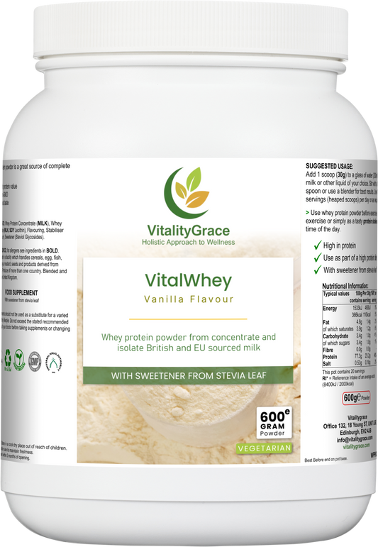 VitalWhey Vanilla/ Whey Protein with Digestive support Vainilla Flavour